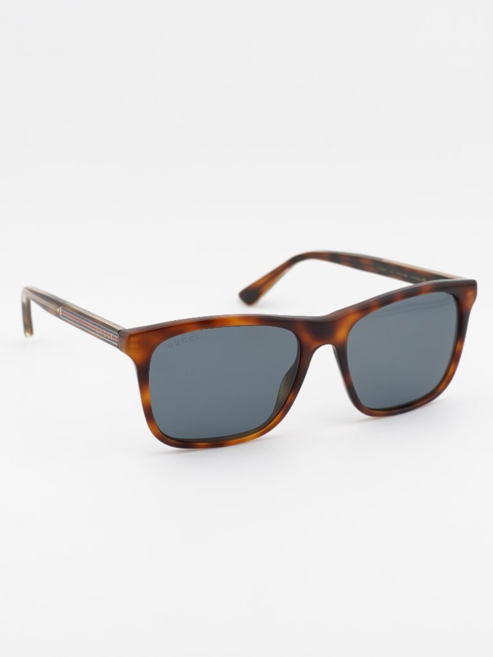 Gucci GG0381S 009 Sunglasses Havana Rectangle Frame, Blue Lenses - Picture 1 of 11